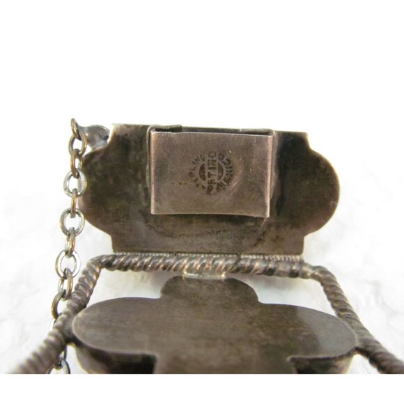 Sterling Silver Carved Green Onyx Tribal Face Mexican Link Bracelet Size 6.75 - Picture 11 of 16